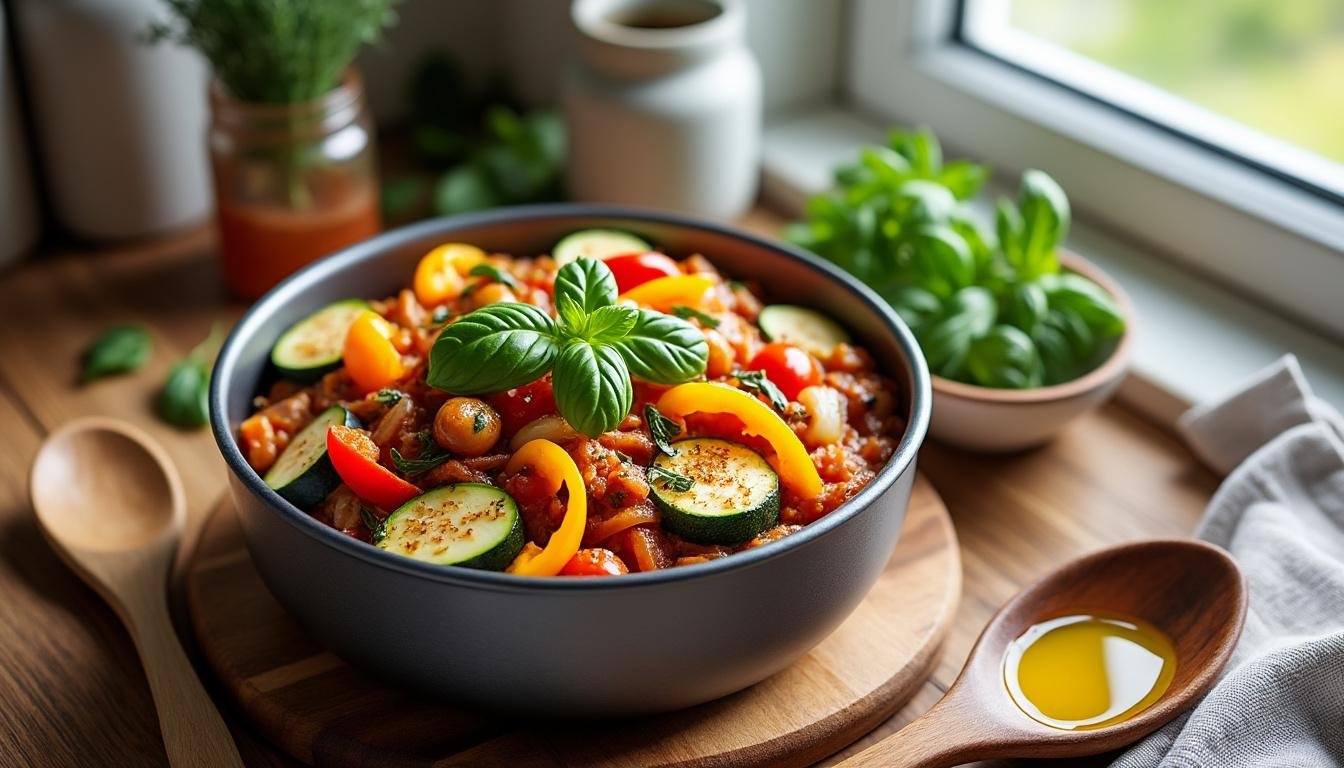 découvrez notre recette rapide et savoureuse de ratatouille cookeo, parfaite pour un repas facile à préparer au quotidien.