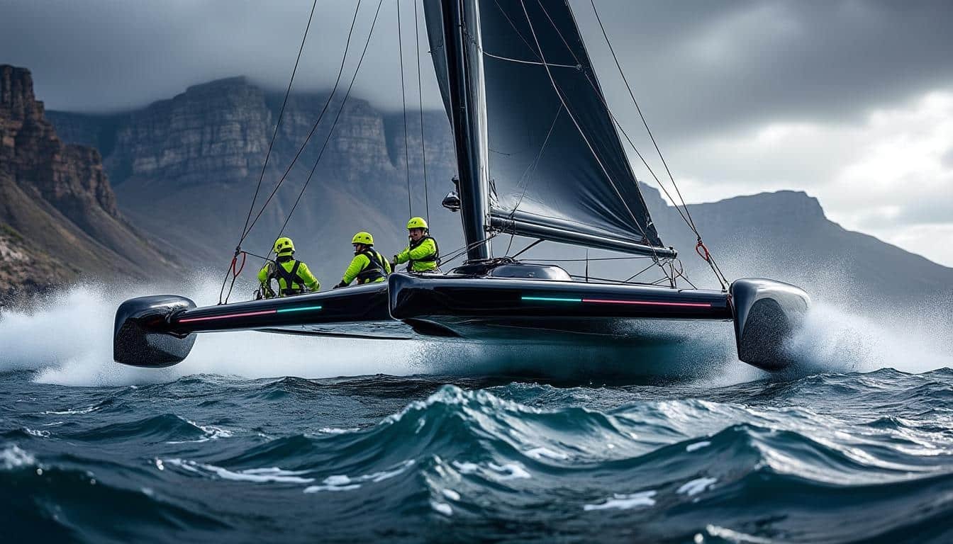 thomas coville et son équipage battent un nouveau record du trophée jules-verne en franchissant le cap de bonne-espérance avec une avance considérable, repoussant les limites de la navigation autour du monde.