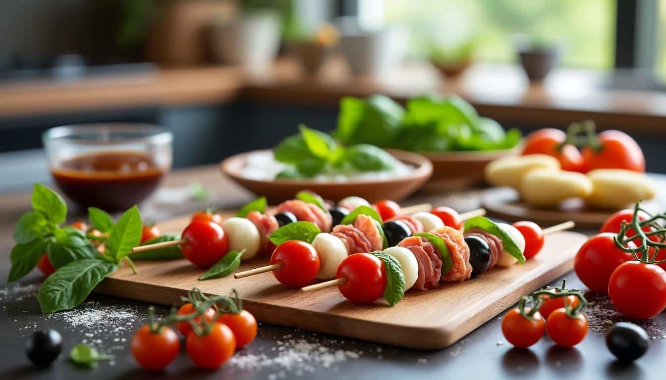 préparez vos brochettes apéro la veille pour gagner du temps le jour j et offrir à vos invités un délicieux moment convivial et savoureux.